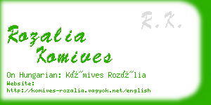 rozalia komives business card
